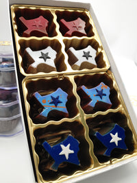 Red, White & Blue Texas-shaped Truffles