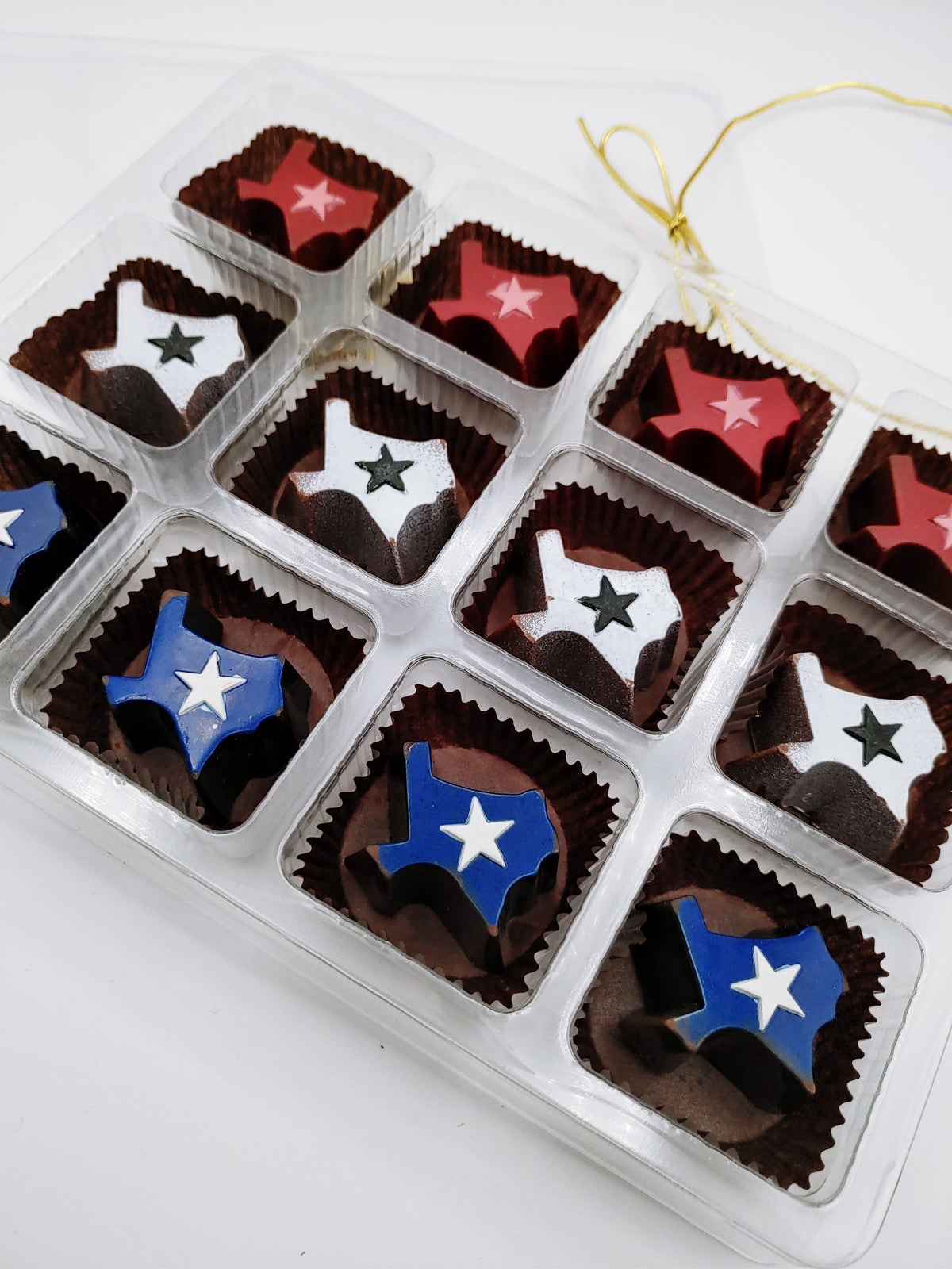 Red, White & Blue Texas-shaped Truffles