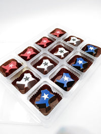 Red, White & Blue Texas-shaped Truffles